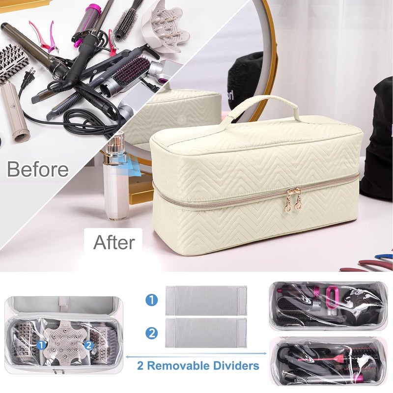 ELCUPA Hair Tools Travel Case with Black Hair Dryer Bag, Large Hair Tools Travel Carrying Case for Shark FlexStyle/SmoothStyle - Hair Air Wrap Dryer Storage Case Flat Curling Iron Travel Organizer - Image 5